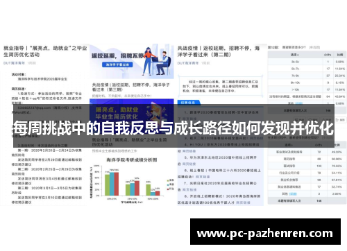 每周挑战中的自我反思与成长路径如何发现并优化